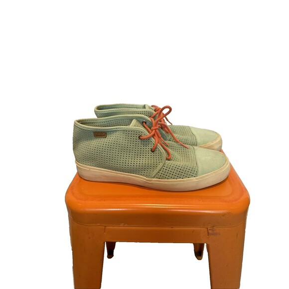 Vans Rhea Square Perf Suede Gossamer Green Casual Sneakers Women's 9.5 - Picture 1 of 15